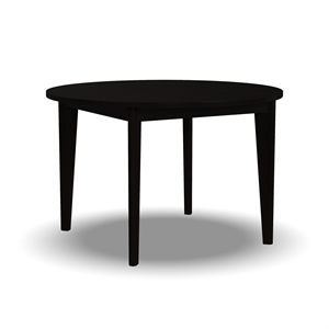 Pemberly Row Round Mid-Century Wood Dining Table in Black Finish