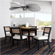 Pemberly Row Round Mid-Century Wood Dining Table in Black Finish