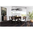 Pemberly Row Round Mid-Century Wood Dining Table in Black Finish