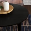Pemberly Row Round Mid-Century Wood Dining Table in Black Finish