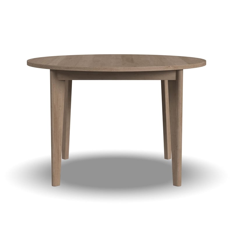 Pemberly Row Round Mid-Century Wood Dining Table in Brown Finish