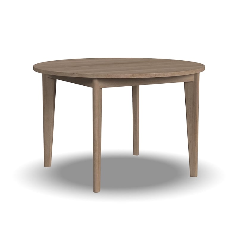 Pemberly Row Round Mid-Century Wood Dining Table in Brown Finish