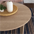 Pemberly Row Round Mid-Century Wood Dining Table in Brown Finish