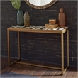 Pemberly Row Contemporary Geometric Stainless Steel Console Table