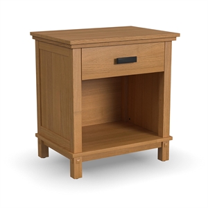 Pemberly Row 1-Drawer Traditional Wood Nightstand in Brown Finish