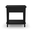 Pemberly Row 1-Drawer Traditional Wood Nightstand in Black Finish