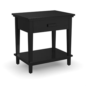Pemberly Row 1-Drawer Traditional Wood Nightstand in Black Finish