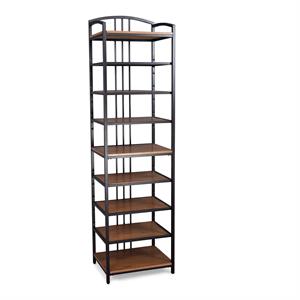 Pemberly Row Modern Craftsman Wood Closet Wall Shelf Unit in Brown