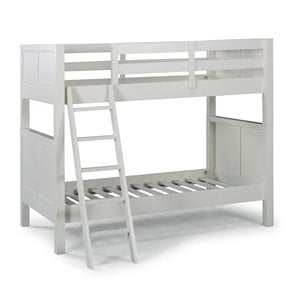 Pemberly Row Contemporary Wood Twin Over Twin Bunk Bed in Off White