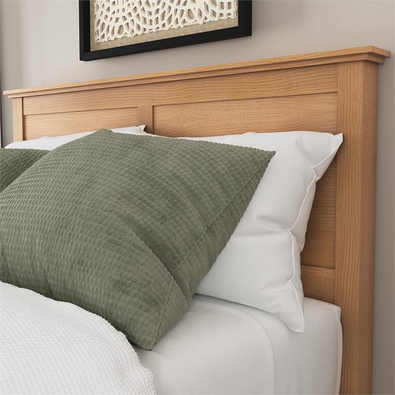 Pemberly Row 3-Piece Wood Queen Bedroom Sets with Nightstand in Brown