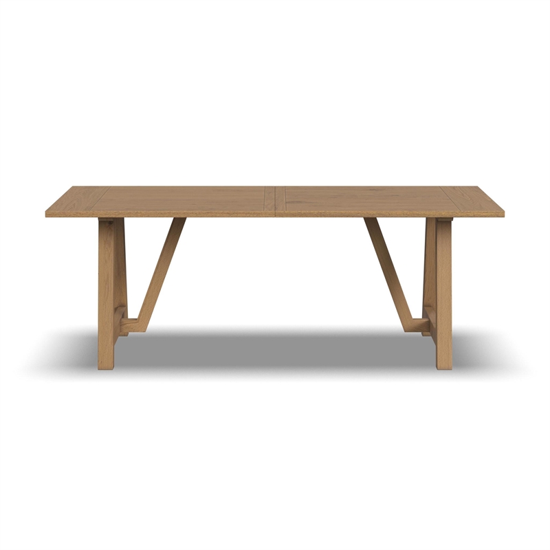 Pemberly Row Rectangle Farmhouse Hardwood Dining Table in Natural Oak
