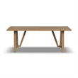 Pemberly Row Rectangle Farmhouse Hardwood Dining Table in Natural Oak