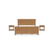 Pemberly Row 3-Piece Wood King Bedroom Sets with 2 Nightstand in Brown