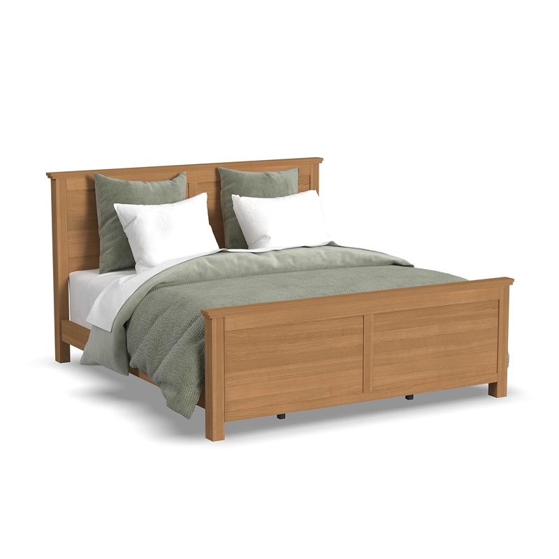 Pemberly Row 3-Piece Wood King Bedroom Sets with 2 Nightstand in Brown