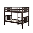 Pemberly Row Transitional Wood Twin Bunk Bed in Espresso Finish