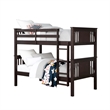 Pemberly Row Transitional Wood Twin Bunk Bed in Espresso Finish