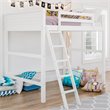 Pemberly Row Modern / Contemporary Wood Full Loft Bed in White Finish