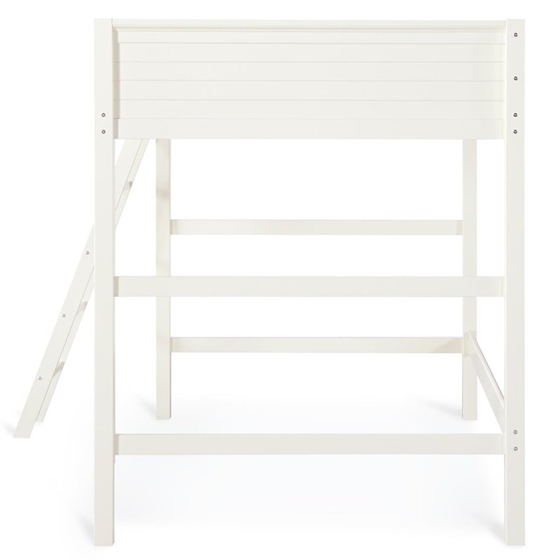 Pemberly Row Modern / Contemporary Wood Full Loft Bed in White Finish