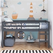 Pemberly Row Transitional Junior Twin Loft Bed in Gray Finish