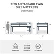 Pemberly Row Transitional Junior Twin Loft Bed in Gray Finish