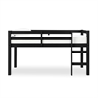 Pemberly Row Transitional Junior Twin Loft Bed in Black Finish