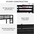 Pemberly Row Transitional Junior Twin Loft Bed in Black Finish