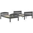 Pemberly Row Transitional Twin Over Full Bunk Bed in Slate Gray