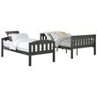Pemberly Row Transitional Twin Over Full Bunk Bed in Slate Gray