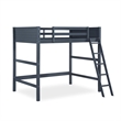 Pemberly Row Traditional Wood Full Size Loft Bed in Black Finish