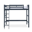 Pemberly Row Traditional Wood Full Size Loft Bed in Black Finish