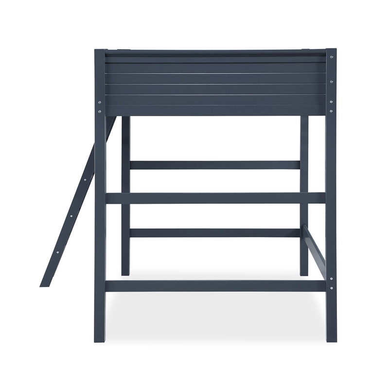 Pemberly Row Traditional Wood Full Size Loft Bed in Black Finish