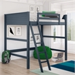 Pemberly Row Traditional Wood Full Size Loft Bed in Black Finish