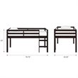 Pemberly Row Transitional Twin Junior Loft Bed in Espresso Finish
