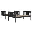 Pemberly Row Transitional Twin Over Twin Wood Bunk Bed for Kids in Black