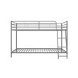 Pemberly Row Junior Modern Metal Gray Twin over Twin Low Bunk Bed for Kids