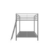 Pemberly Row Junior Modern Metal Gray Twin over Twin Low Bunk Bed for Kids