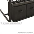 Pemberly Row Transitional Twin Over Twin Bunk Bed with Storage Bins in Black