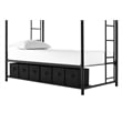 Pemberly Row Transitional Twin Over Twin Bunk Bed with Storage Bins in Black