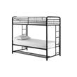 Pemberly Row Transitional Twin Over Twin Bunk Bed with Storage Bins in Black