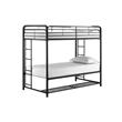 Pemberly Row Transitional Twin Over Twin Bunk Bed with Storage Bins in Black