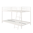 Pemberly Row Transitional Junior Twin over Twin Low Bunk Bed for Kids in White