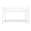 Pemberly Row Transitional Junior Twin over Twin Low Bunk Bed for Kids in White