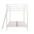 Pemberly Row Transitional Junior Twin over Twin Low Bunk Bed for Kids in White