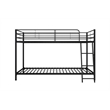 Pemberly Row Junior Modern Metal Twin over Twin Low Bunk Bed for Kids in Black