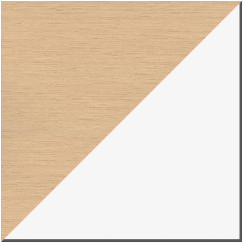 Pemberly Row 24x48 Mid Century Modern Metal Desk - Alpine White / Platinum Oak