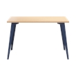 Pemberly Row 24x48 Mid Century Modern Metal Desk - Navy / Platinum Oak