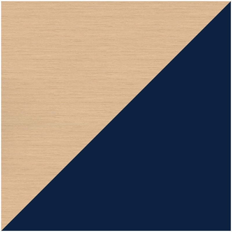 Pemberly Row 24x48 Mid Century Modern Metal Desk - Navy / Platinum Oak