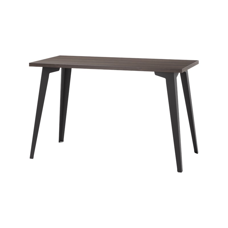 Pemberly Row 24x48 Mid Century Modern Metal Desk - Black / Trail Walnut