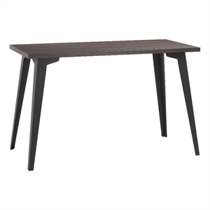 Pemberly Row 24x48 Mid Century Modern Metal Desk - Black / Trail Walnut