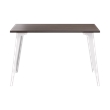 Pemberly Row 24x48 Mid Century Modern Metal Desk - Alpine White / Trail Walnut
